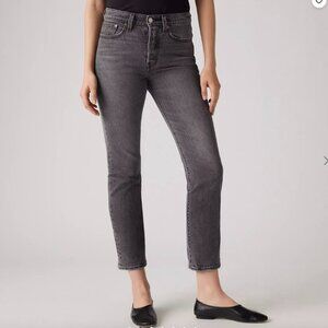 NWT Levi's Wedgie Straight Jeans Women's Size 28/6 x 28" Washed Black / Gray